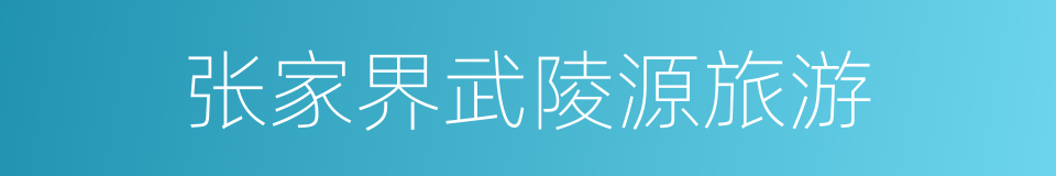 张家界武陵源旅游的同义词