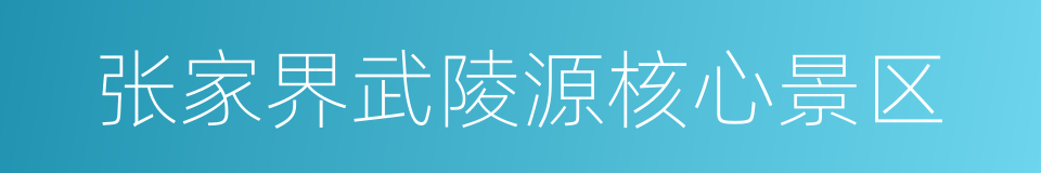 张家界武陵源核心景区的同义词
