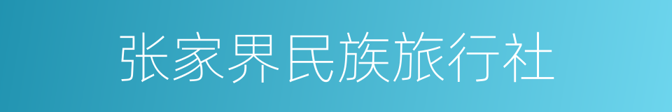 张家界民族旅行社的同义词