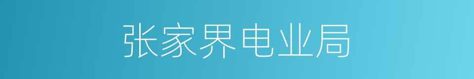 张家界电业局的同义词