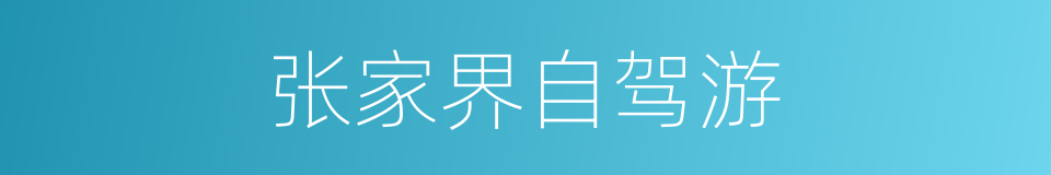 张家界自驾游的同义词