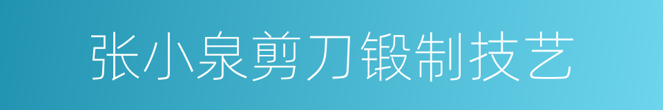 张小泉剪刀锻制技艺的同义词