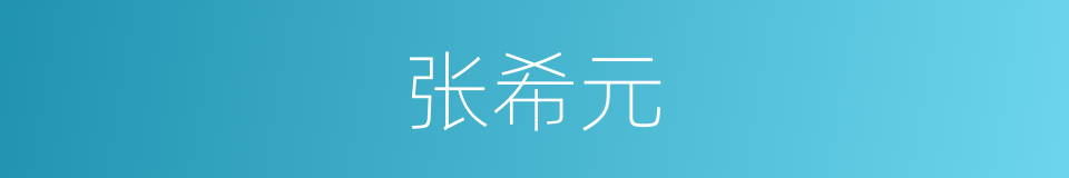 张希元的同义词