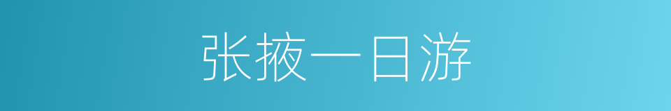 张掖一日游的同义词