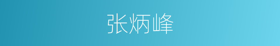 张炳峰的同义词