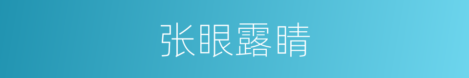 张眼露睛的意思