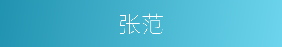 张范的意思