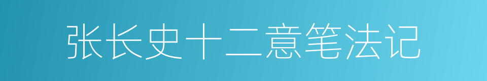 张长史十二意笔法记的同义词