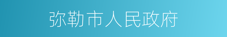 弥勒市人民政府的同义词