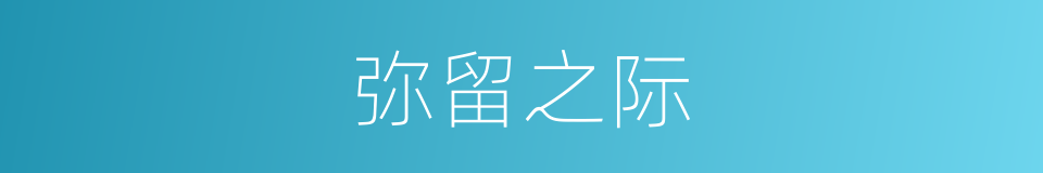 弥留之际的意思