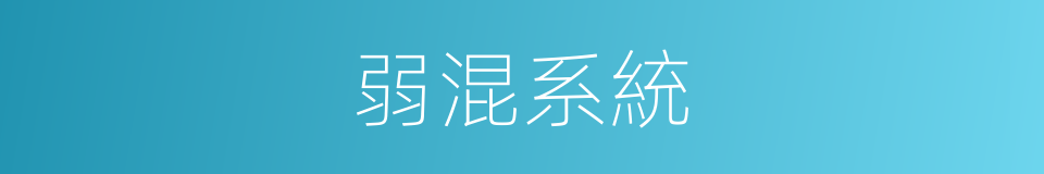 弱混系統的意思