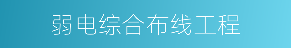 弱电综合布线工程的同义词
