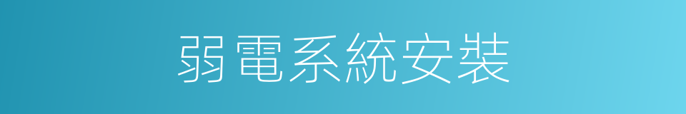 弱電系統安裝的同義詞