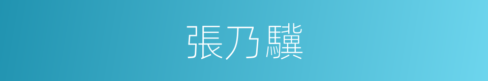 張乃驥的同義詞