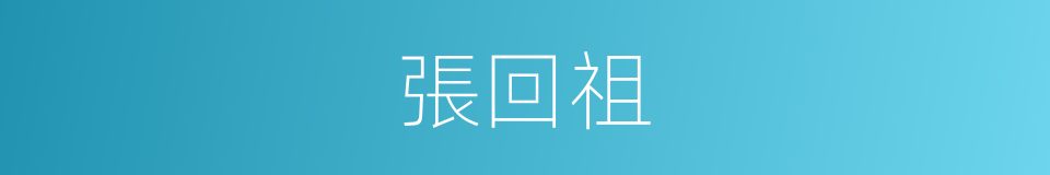 張回祖的同義詞