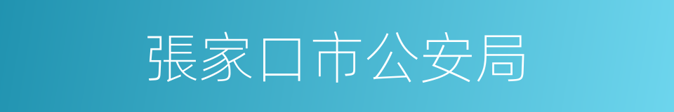 張家口市公安局的同義詞