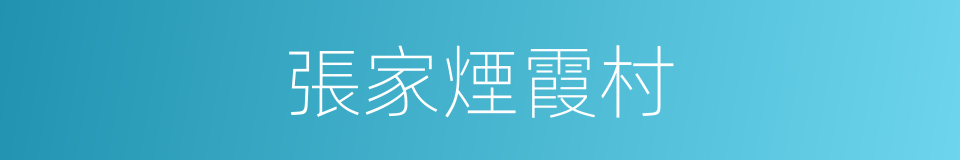 張家煙霞村的同義詞