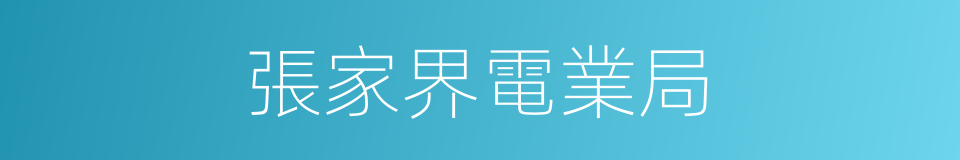 張家界電業局的同義詞