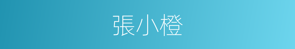 張小橙的同義詞