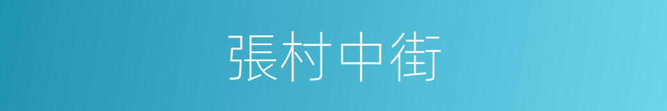 張村中街的同義詞