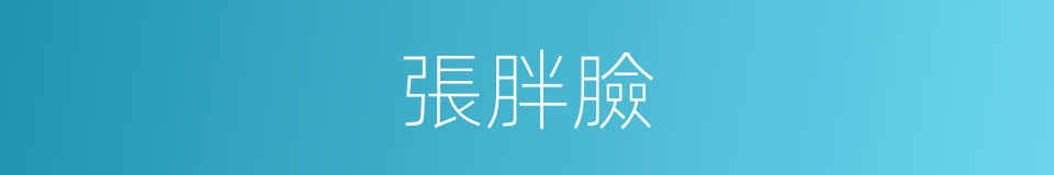 張胖臉的意思