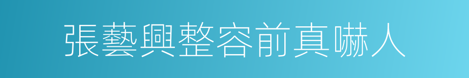 張藝興整容前真嚇人的同義詞