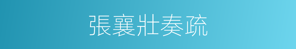 張襄壯奏疏的同義詞