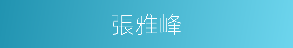 張雅峰的同義詞