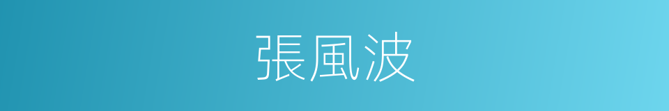 張風波的同義詞