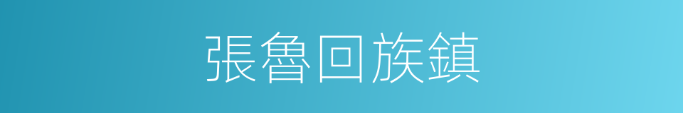 張魯回族鎮的同義詞