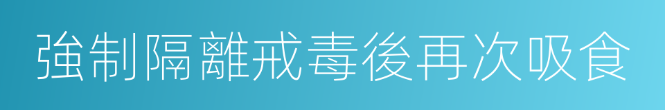 強制隔離戒毒後再次吸食的同義詞
