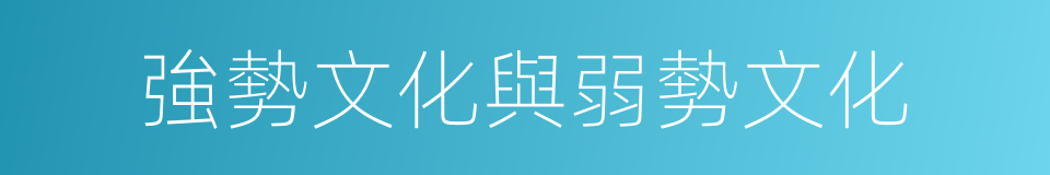 強勢文化與弱勢文化的同義詞