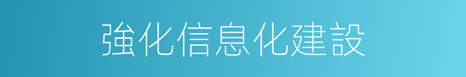 強化信息化建設的同義詞