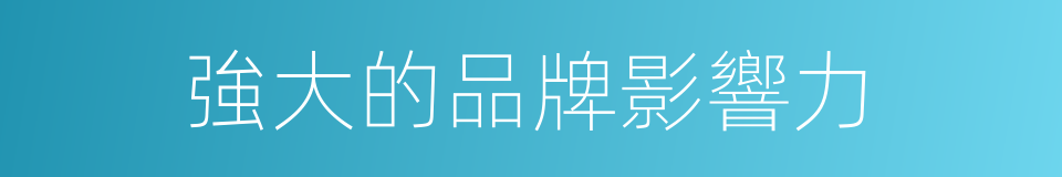 強大的品牌影響力的同義詞