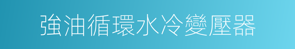 強油循環水冷變壓器的同義詞