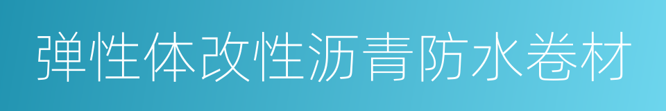 弹性体改性沥青防水卷材的同义词