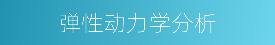 弹性动力学分析的同义词
