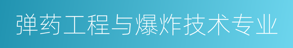 弹药工程与爆炸技术专业的同义词