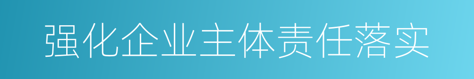 强化企业主体责任落实的同义词