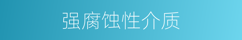 强腐蚀性介质的同义词