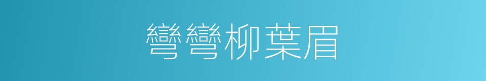 彎彎柳葉眉的同義詞