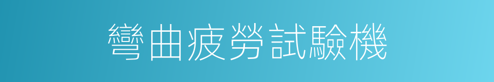 彎曲疲勞試驗機的同義詞
