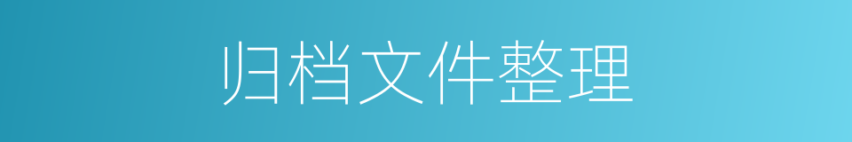 归档文件整理的同义词