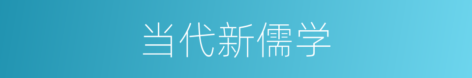 当代新儒学的同义词