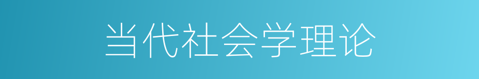 当代社会学理论的同义词