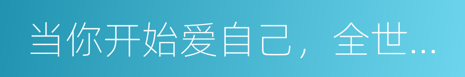 当你开始爱自己，全世界都会来爱你的同义词