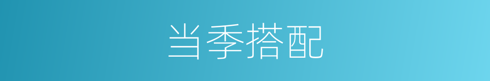 当季搭配的同义词