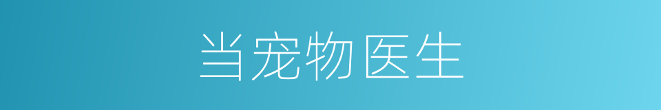 当宠物医生的同义词