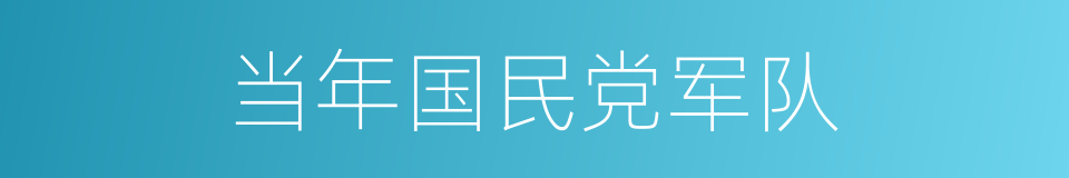 当年国民党军队的同义词