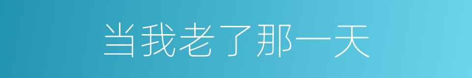 当我老了那一天的同义词